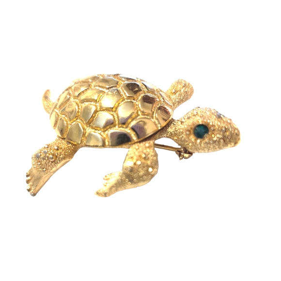 Vintage Monet Turtle Brooch - Picture 2 of 6